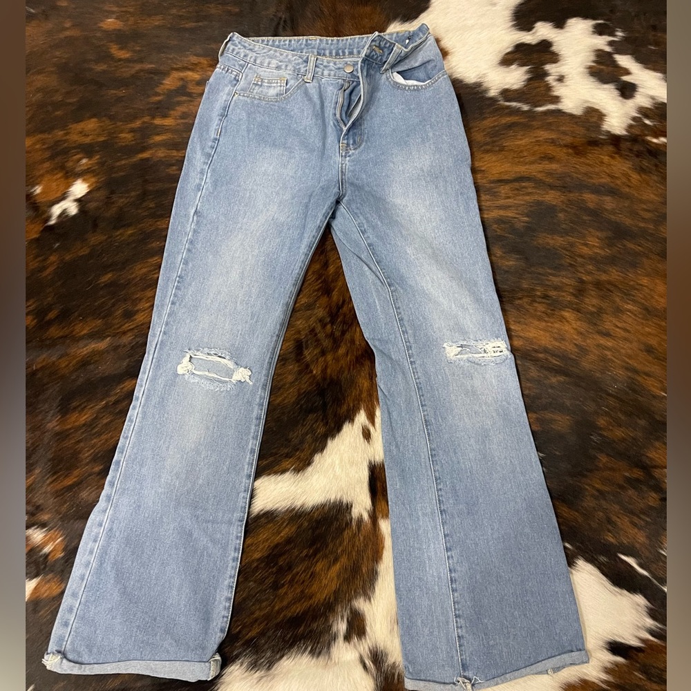 High rise wide cut jeans